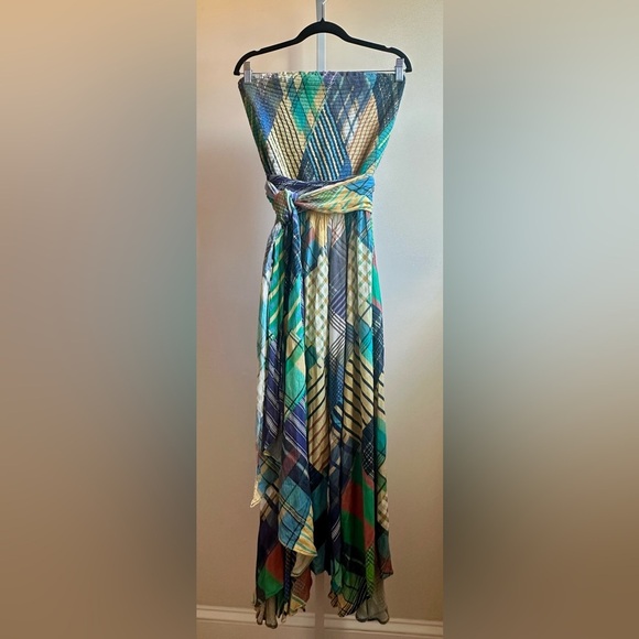 NWT Free People Samara Smocked Maxi Dress Strapless Handkerchief M *FLAWED* - Picture 6 of 14